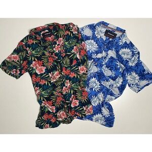 Lot of 2 Aeropostale The Resort Shirt Men's Floral Hawaiian Shirt Size L